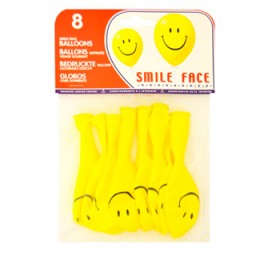 8 globos cara sonriente
